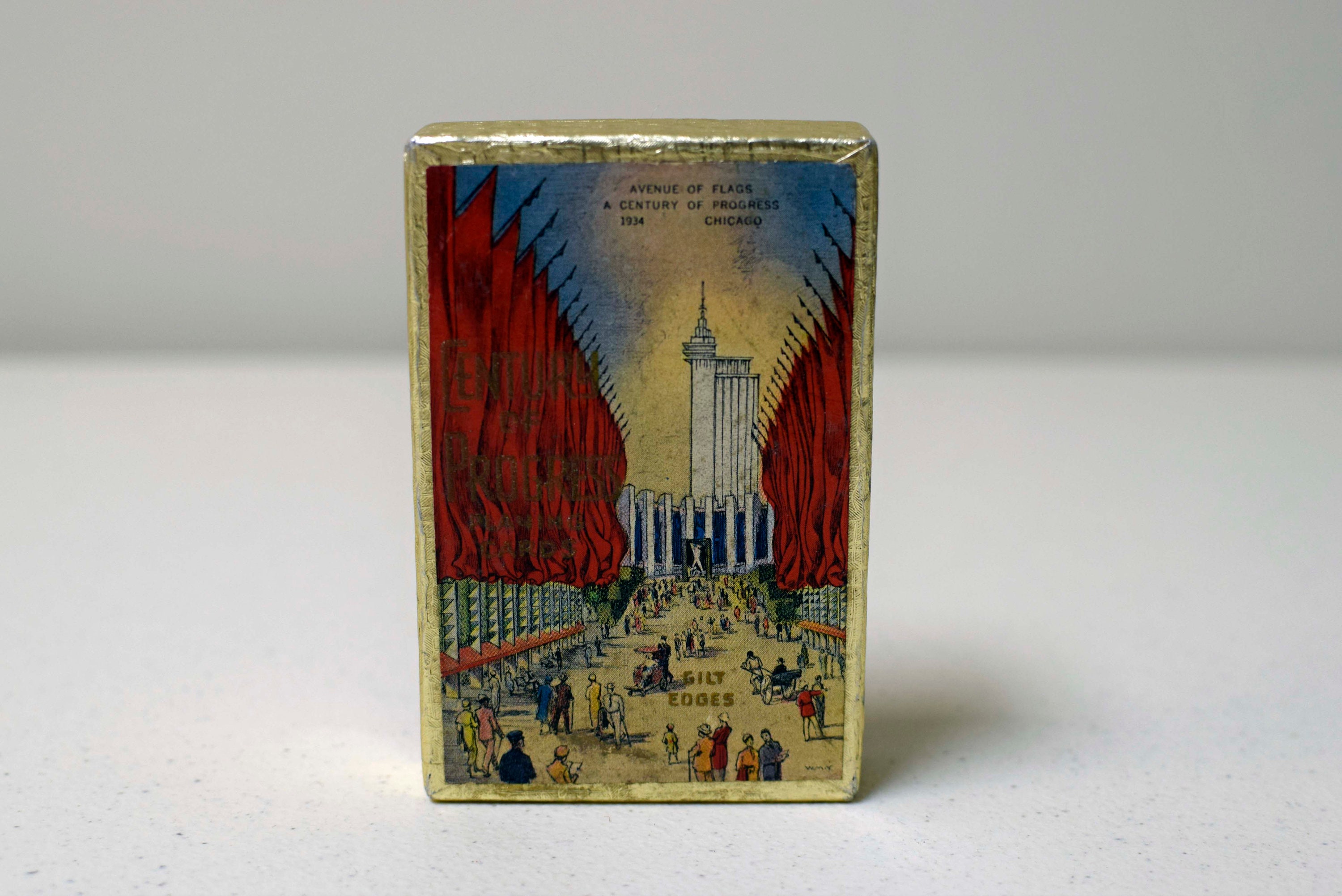 Ouvre-lettre Souvenir Foire Universelle Chicago 1934 - Manche Bakélite Doré