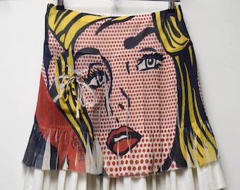 Vintage Romeo Pires London~ Roy Lichtenstein Pop Art Mini-Skirt~ Size Small