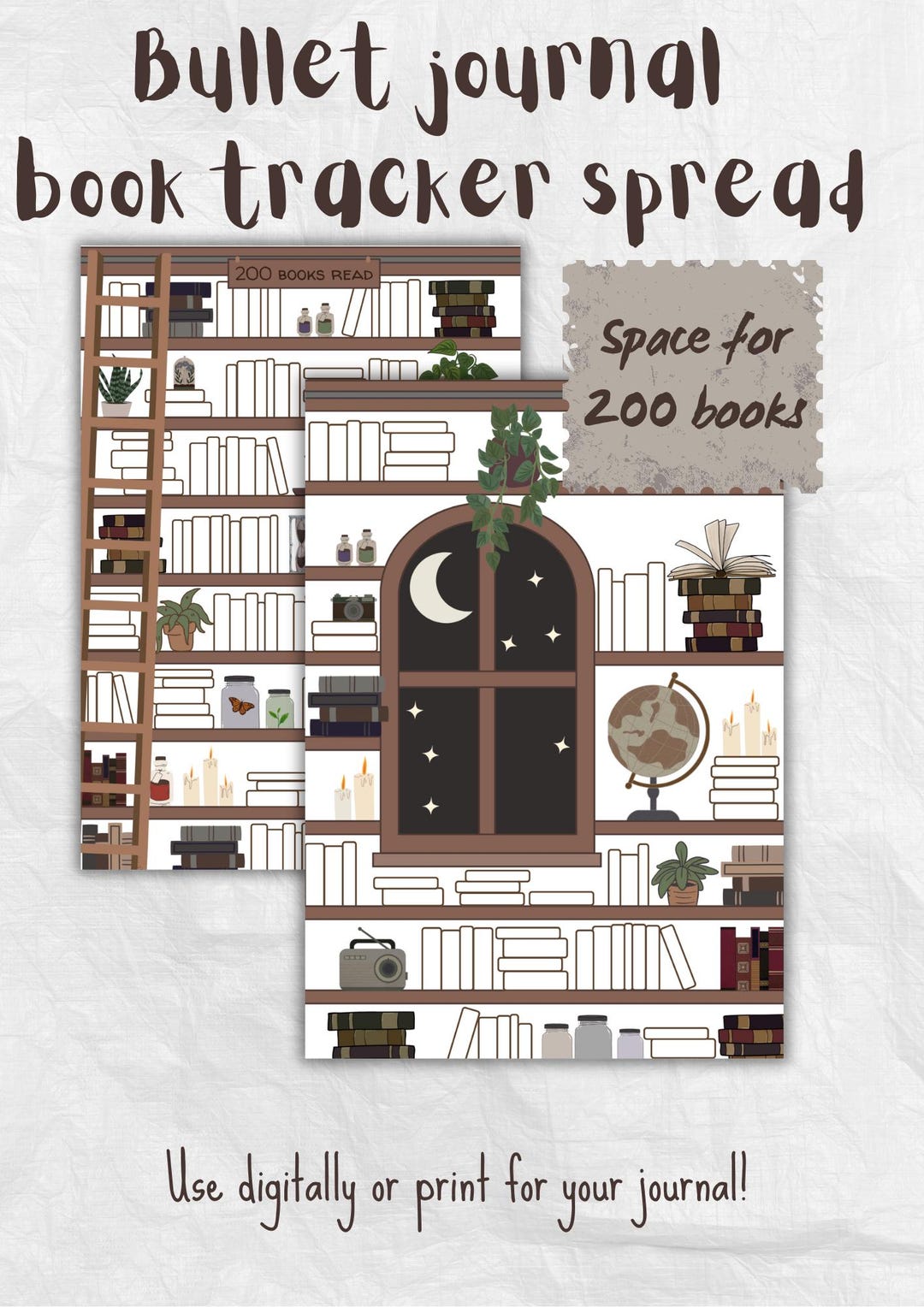 Printable Bullet Journal Book Tracker - Etsy