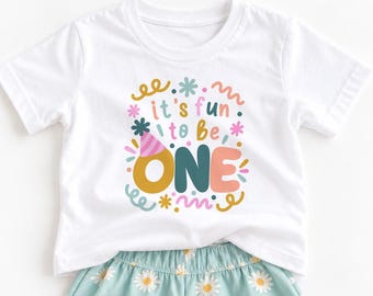 Its Fun to be One, First Birthday Shirt, I Am One Baby Outfit, Colorful Party Shirt, 1st Birthday Baby Gift, Baby Shower Gift