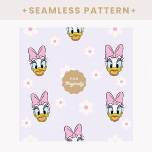 Floral Duck Seamless Pattern - Daisy Duck Seamless Pattern 300 DPI - Duck Pattern - Magical Pattern File