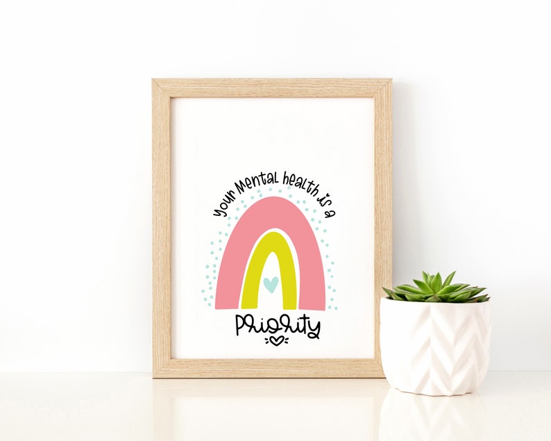 Mental Health Awareness Counseling Therapy Art Wall | Etsy