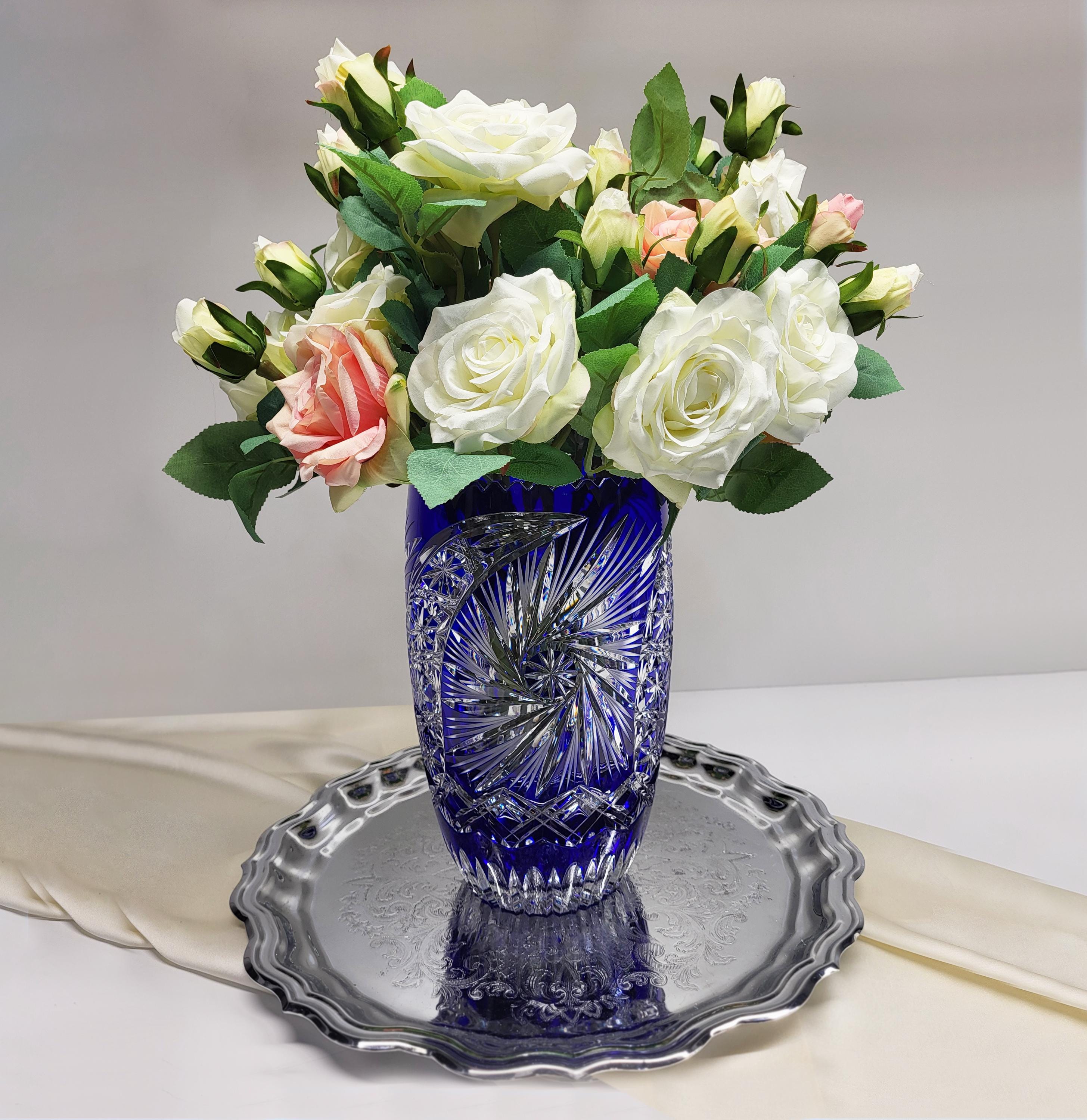 Lausitzer Germany Crystal Vase - Etsy