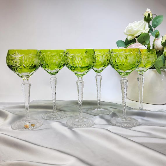 Nachtmann Traube Reseda Crystal Wine Glasses Set of 6