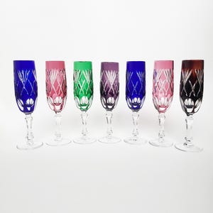 1x Rare Vintage Anna Hutte Crystal Champagne Flute Hand Cut Elegance