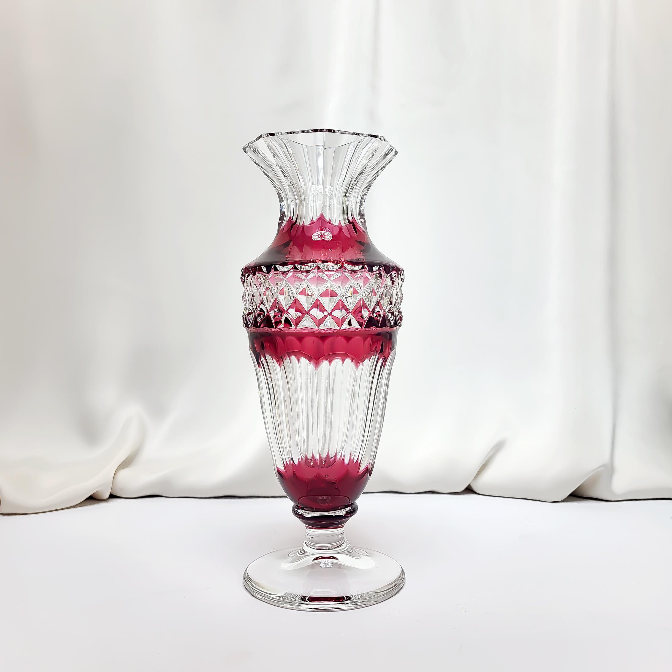 Val Saint Lambert Ruby Vase - Etsy