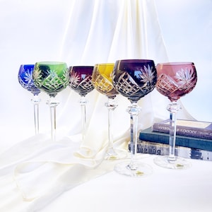 Vintage Cut to Clear Crystal Wine Glasses Set – 30% Lead Hoch-Bleikristall Drache-Modell, Hand Blown & Hand Cut