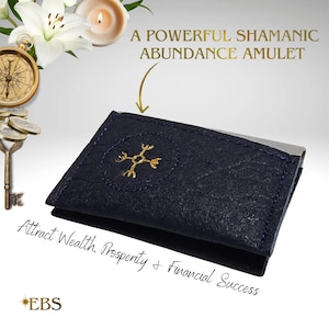 Cartera de la Abundancia: Poderoso amuleto magnético para el dinero, cartera especial de cuero alternativo, regalo mágico para él.