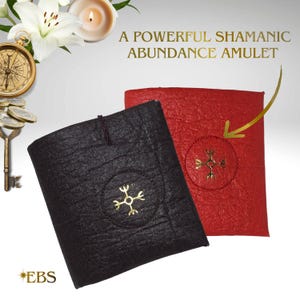 Abundance Amulett Geldbörse - Alternative Ledertasche, kraftvoller Geldzauber & Magnet, einzigartiges Geschenk