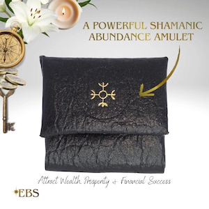 Abundance Amulett Geldbörse - Alternative Leder-Brieftasche, kraftvoller Geldzauber & Magnet, einzigartiges Geschenk