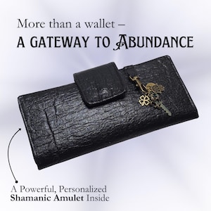 Cartera de Amuleto de la Abundancia: Cartera de Cuero Vegano para la Abundancia / Cartera Ecológica de Cuero con Piña / Regalo Espiritual para la Prosperidad