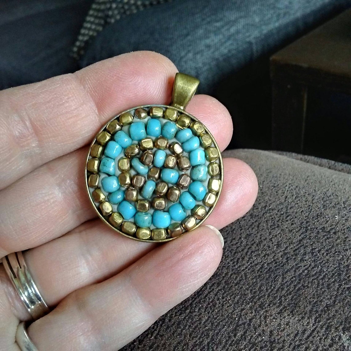 Mosaic art pendant Mosaic jewelry colorful pendant boho Etsy