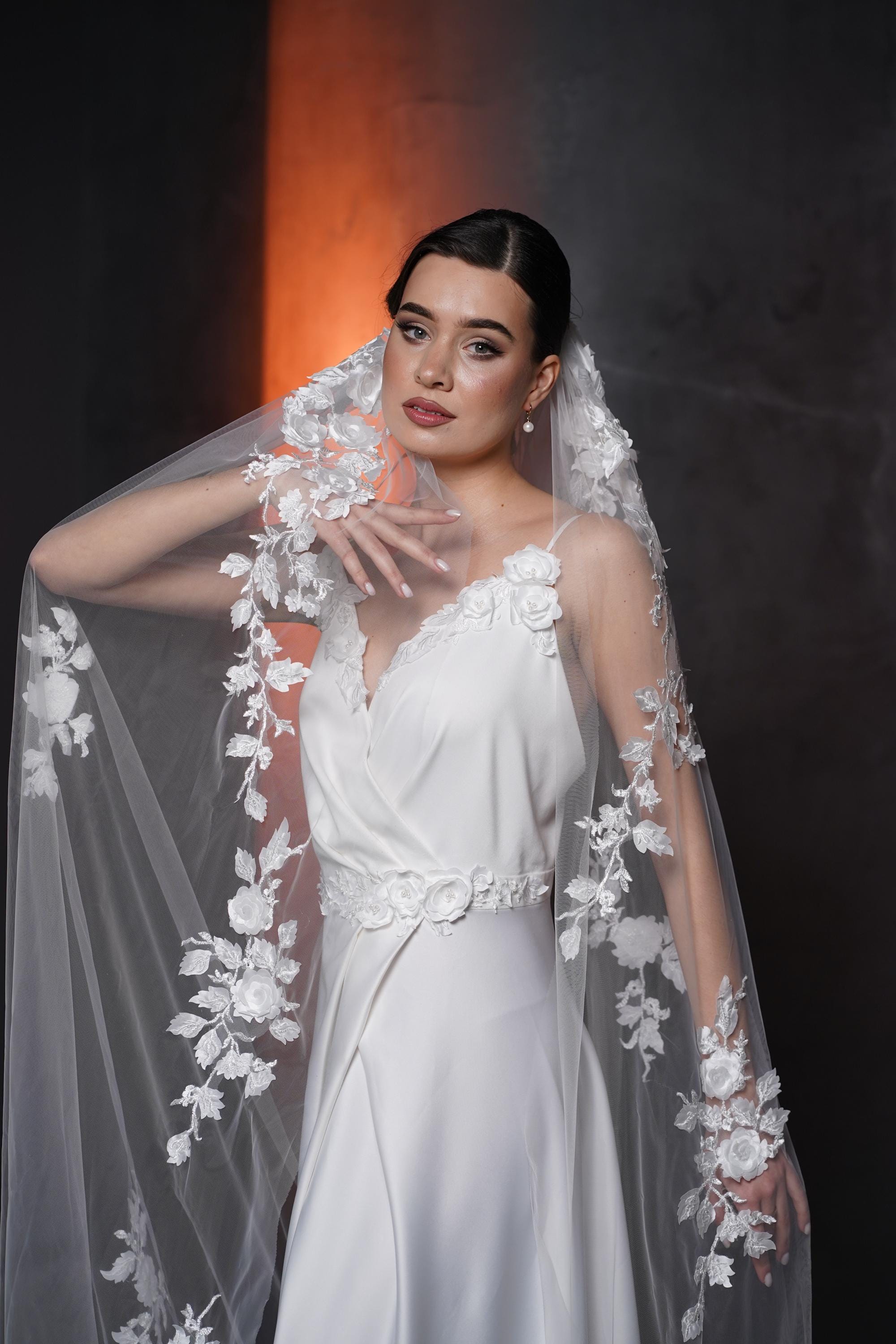 Cathedral veil (Italian) Copeland Cathedral Veil | Cathedral Veil Accessory | Anne Barge main image 4