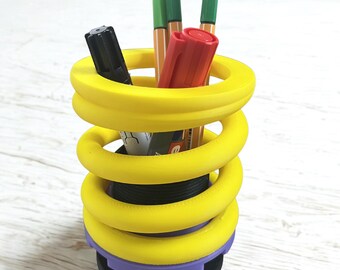 Portalápices | Moderno portalápices de plástico | Organizador de escritorio flexible | Regalo decorativo para oficina