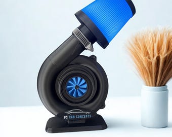 Lámpara con forma de turbocompresor | Lámpara de mesa con forma de turbocompresor | Lámpara decorativa para coche | Regalo para aficionados al tuning | Decoración para taller JDM | Garaje