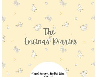 Goose Seamless Pattern for Fabric | Coquette Bow Goose Repeat | Nursery Fabric Design | Hand Drawn Pastel Baby Print