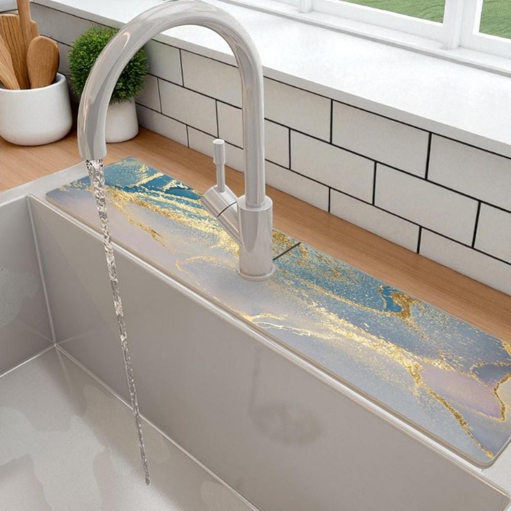Personalized Faucet Mat,Faucet Splash Mat,Faucet Handle Drip Catcher Mat,Faucet Drip Catcher,Faucet Drying Mat for Kitchen Bathroom RV