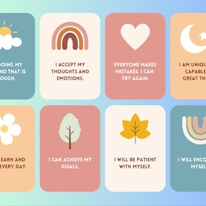 Affirmationskarten für Motivation 16Karten, druckbare Karten, psychische Gesundheit, Motivationskarten