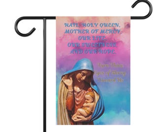 Hail Holy Queen Garden Flag, Catholic Garden Flag, Catholic, Marian, Blessed Virgin Mary, Garden Flag