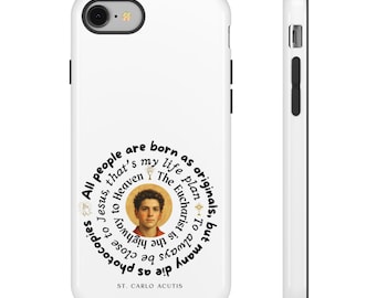 St. Carlo Acutis Canonization Tribute Tough Phone Case, Catholic Phone Case for Youths