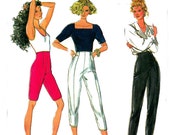 80s High Waist Pants Capri Pants Shorts Pattern Style 1864 Sizes 6 - 18 Waist 23 - 32 inches
