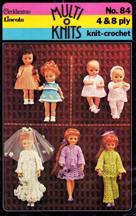 Items similar to Vintage Crochet Patterns Dolls Clothes wedding dress