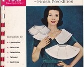 1960 Libro didattico per cucire Singer d'epoca collari come cucire