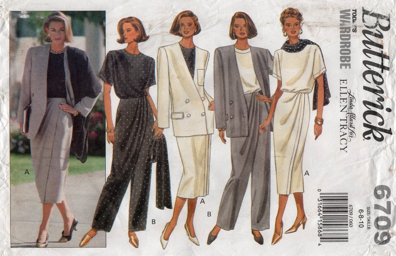Butterick 6709 Ellen Tracy Women S Capsule Wardrobe Jacket Etsy