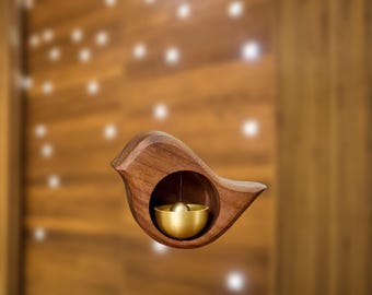 Minimalist Wooden Wind Chime: Magnetic Brass Doorbell
