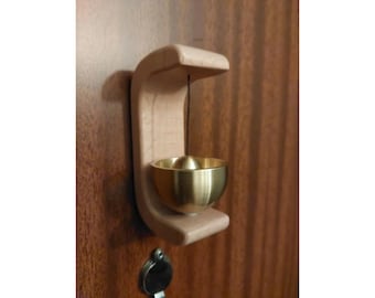 Minimalist Wooden Wind Chime: Magnetic Brass Doorbell