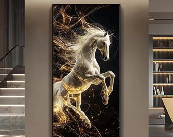 Lámpara de pared LED moderna con forma de caballo – Lámpara artística de cristal y porcelana para la decoración del hogar