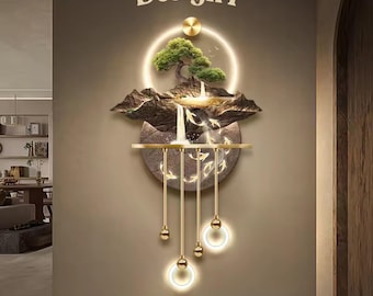 Crystal Porcelain Wall Lamp Painting Koi Fish– Modern LED Mural Light for home Decor
