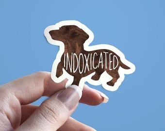 InDOXicated! doxie decal, dachshunds gift, doxie decal, doxie gift, doxie sticker, weenie dog, weiner dog, weiner gift, daushchund sticker