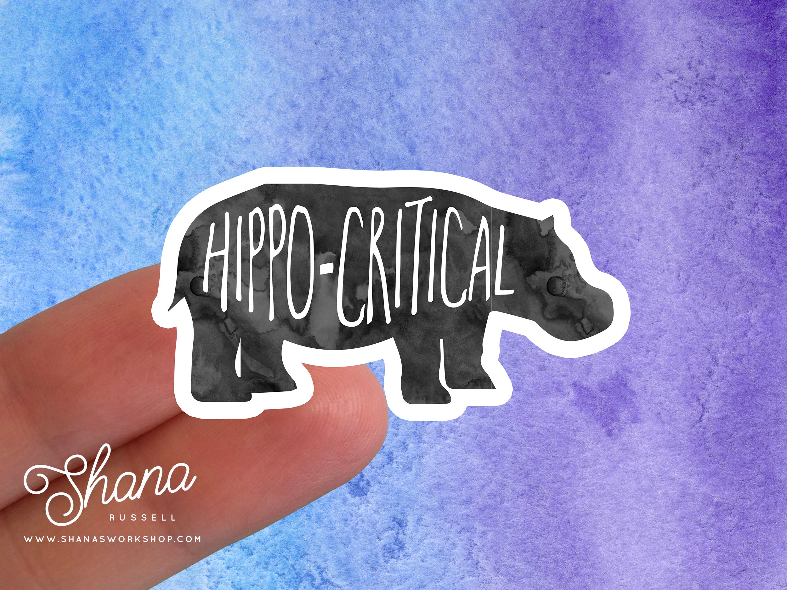 Hippo Critical sticker Bonita divertida etiqueta engomada Etsy