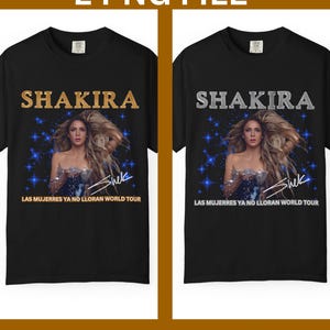 Shakira World Tour PNG Design: T-Shirt File (Digital Download)