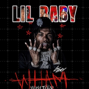 Lil Baby Wham World Tour tshirt PNG Design, t-shirt bootleg, téléchargement immédiat et prêt à imprimer