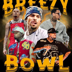 Breezy Bowl XX Tour 2025 T Shirt PNG Design, Chris Brown Breezy Bowl XX File Music  Instant Download And Ready To Print
