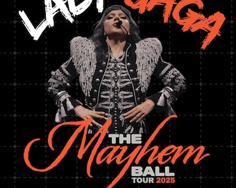 レディー・ガガ メイヘム・ボール PNG: Tシャツデザイン（デジタル