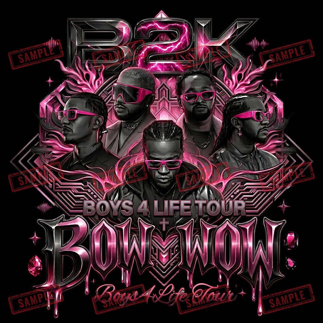 B2K Bow Wow PNG File : B2K Concert 2026 Tshirt Design ( Digital ...