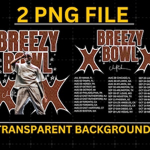 Chris Brown Breezy Bowl XX Tour 2025 T Shirt PNG Design, Chris Brown Breezy Bowl XX File Music  Instant Download And Ready To Print