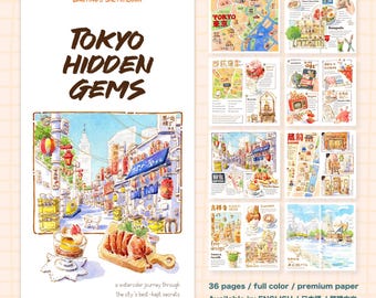 Joyas ocultas de Tokio - Revista de arte en acuarela