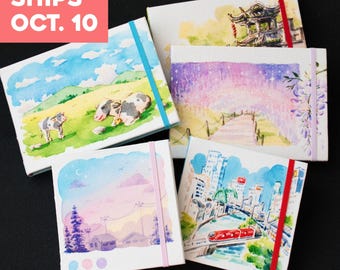 BACK-ORDERED: Watercolor Sketchbook with Original Art Cover [Ships 10/10~]