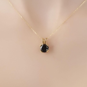 Rundhalskette Schwarz, Solitär-Halskette, Solitär-Halskette, Minimalist-Halskette, Solitär-Halskette, Goldschmuck