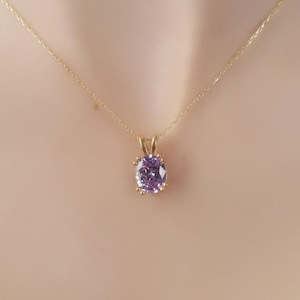 Alexandrit Oval Cut Halskette, Juni Birthstone Halskette, Solid Gold und Solitare Silber Halskette, Minimalist Halskette, Braut Halskette