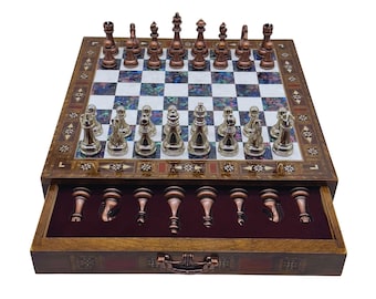 手作りの竹製チェスセット：ローマ数字、木製ボード - Etsy 日本