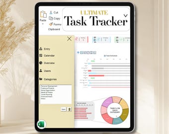 Project Planner Excel Template | Task Tracker with Gantt Chart, Calendar, and To-Do List Spreadsheet