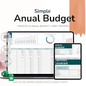 Annual Budget Spreadsheet Google Budget Planner Excel Monthly Budget Tracker Financial Budget Template Yearly Budget Financial Planner Excel