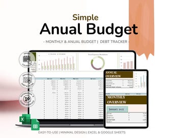 Ultimate Budget Planner: Excel & Google Sheets, Financial Tracker (Digital Download, PDF Printable Included