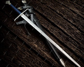 Medieval Longsword Handmade High Carbon Steel Sword with Scabbard – Collectible Display Sword