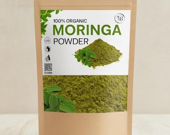 Moringa orgánica en polvo: superalimento natural para la piel y el cabello (100 g)